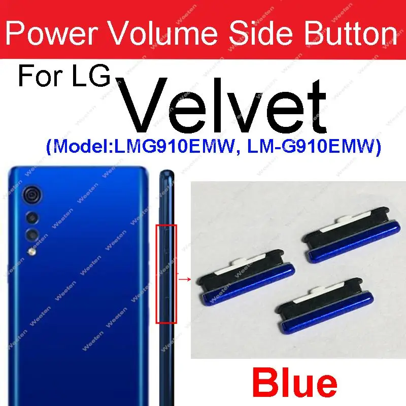 Power Volume Side Buttons For LG Velvet Velvet 5G Volume Power Small Side Keys Repair Parts