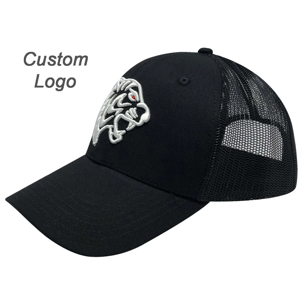 

Custom Text Logo Fitness Club Trucker Cap Mesh Fishnet Fish Net Tennis Baseball Mountain Climber Journey Sunny Snapback Hat