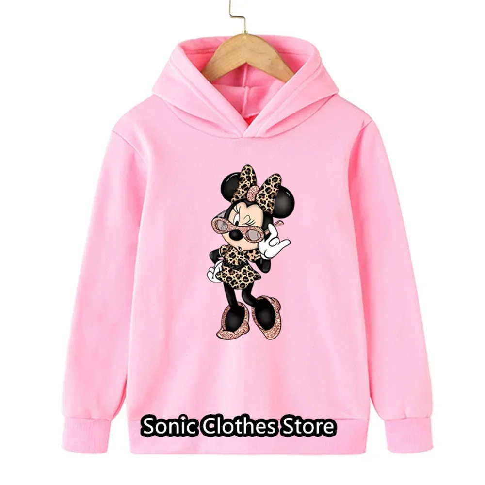 Cartoon Minnie Mouse Print Hoodies Kids Clothes Sweatshirt Girls Children Cotton Long Sleeve Sweatshirt Clothing Dropship