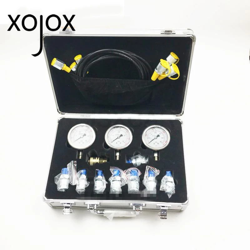 

XOJOX For Excavator Hydraulic Oil Pressure Gauge Test Detector Precision Hydraulic Pressure Test Box Pilot Pump Combination M