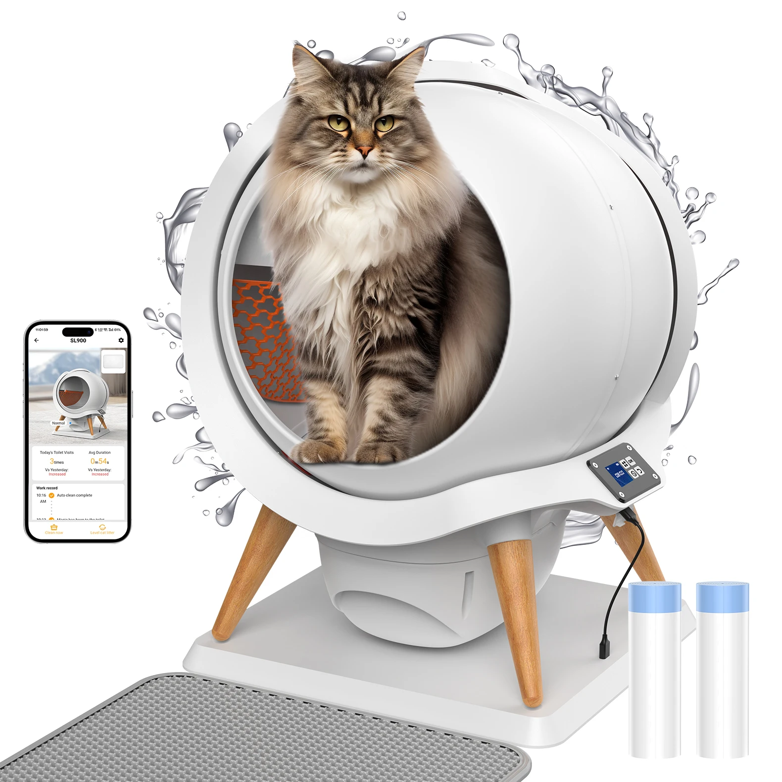 

New Design Automatic Cat Box Self Cleaning Cat Toilet Smart With App for Cats