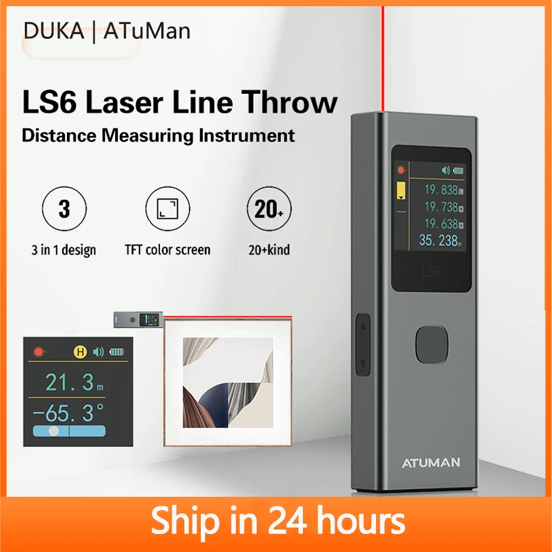 

Mini Laser Rangefinder 40m DUKA ATuMan LS6 Distance Angle Meter Measuring Tools Portable Rechargeable Laser Line Marker