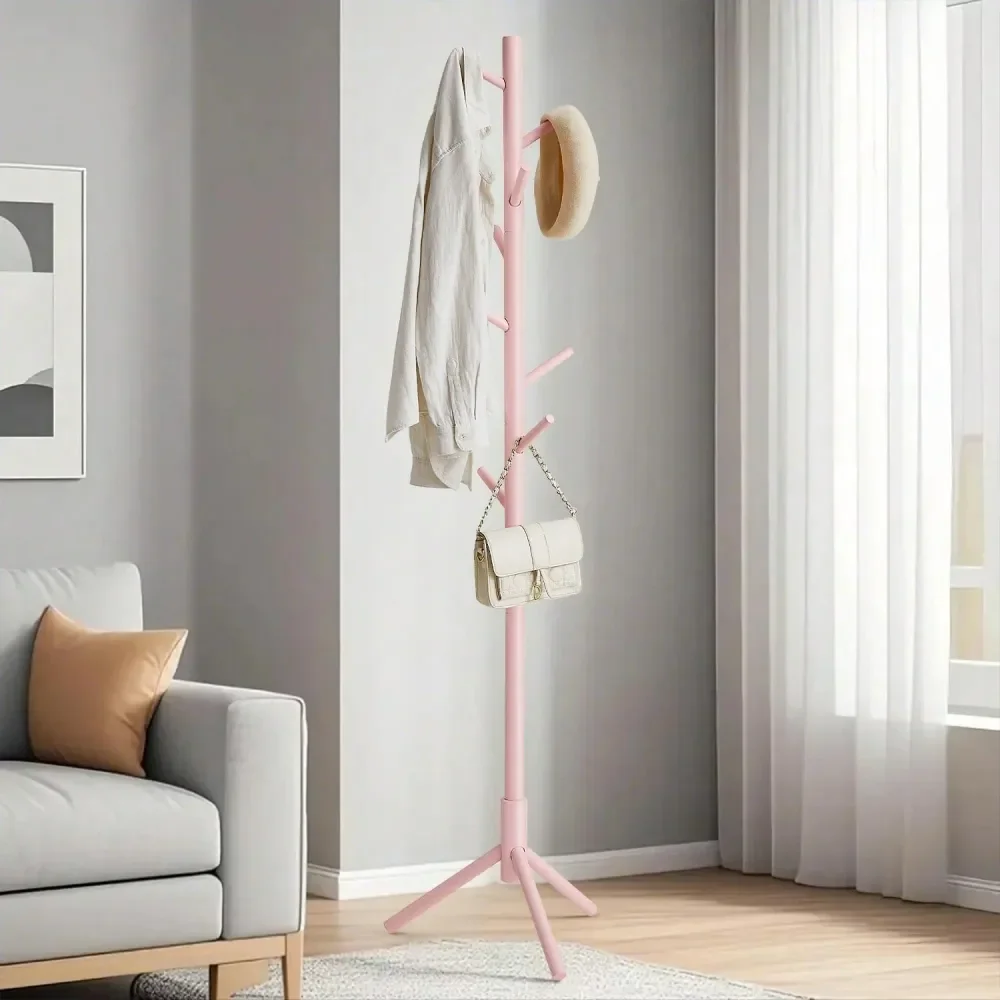 

Вешалка для одежды из массива дерева, напольная вешалка в форме дерева с 8 крючками, 3 варианта высоты, для одежды, шляп, сумок, для гостиной