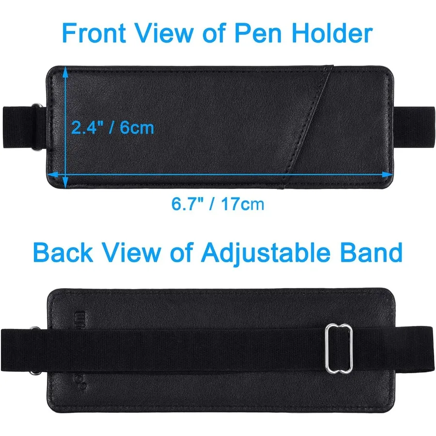 قابل للتعديل شريط مرن حامل قلم 2 حزم بو الجلود قشرة حامل القلم كم الحقيبة يناسب 8 "إلى 11.5" غلاف فني Jourls Notebo