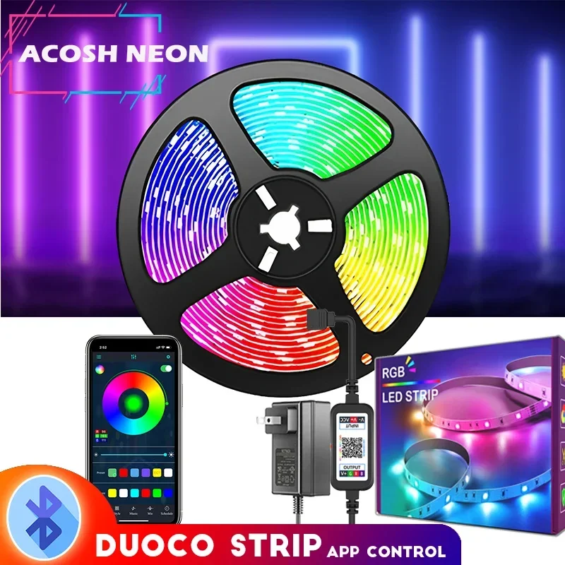 Bluetooth Smart Strip Lights 24V Led Rope Light Bar Wireless 5050 Smd Led DuoCo Strip APP Strip for Bedroom Home Ceiling Light