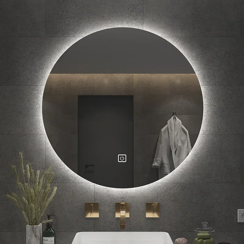 Vanity Bathroom Mirror Shower Makeup Shaving Round Bath Mirrors Light Cosmetic Espelho Para Banheiro Home Improvement FY22XP