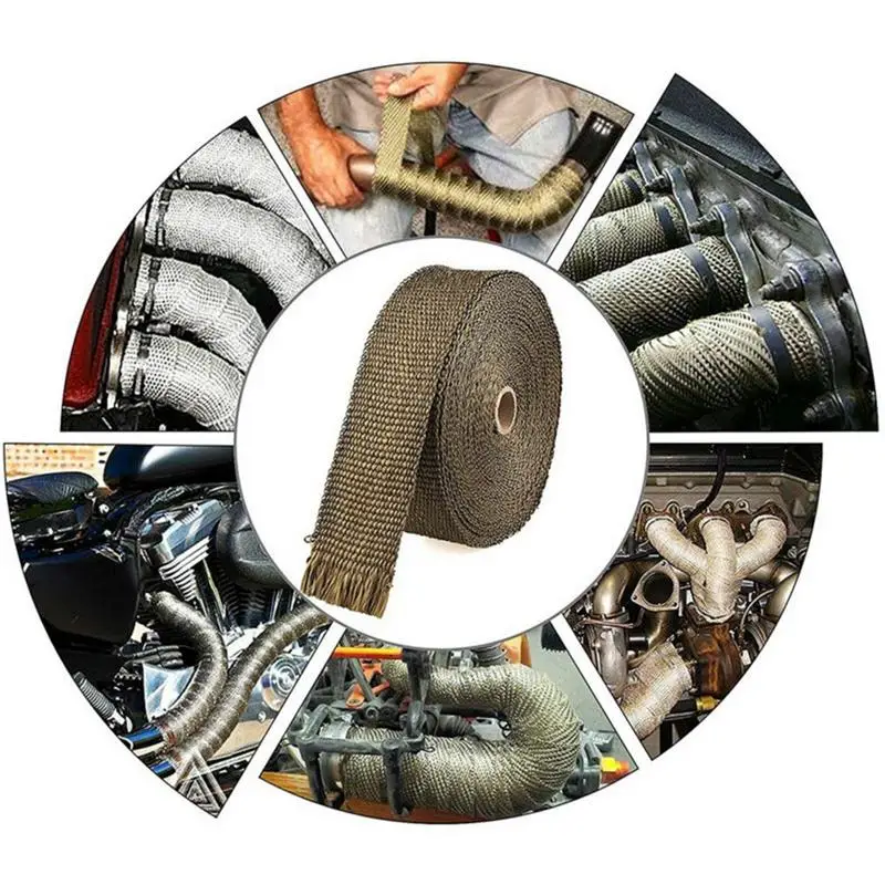 Exhaust Wrap Tape Durable Muffler Tape Colourful Starter Heat Shield Suitable To Use For Internal Combustion Engines Diesel