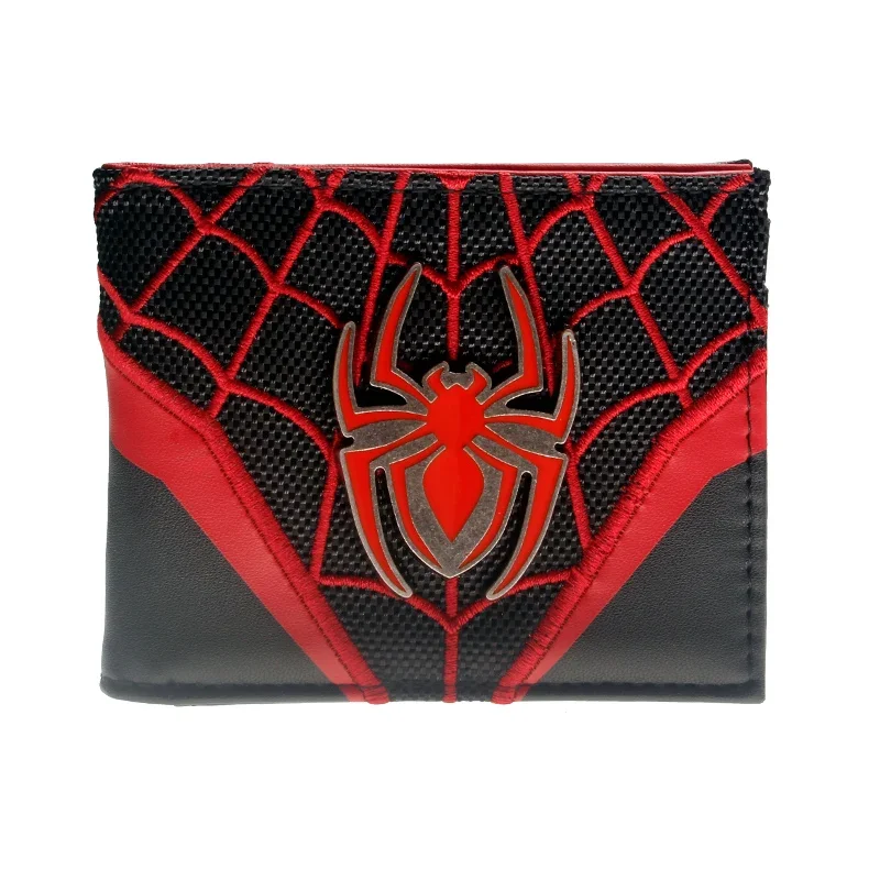 

Men's Short Wallet Fold Over PU Leather Button Purse Women Wallets Fashion High Quality Wallet Designer New Spider Pattern Purse