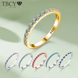 TBCYD 1CT D Color Oval Cut Moissanite Wedding Band Ring 925 Sterling Silver Ruby Pink Yellow Blue 5*7mm Engagment Ring Jewelry