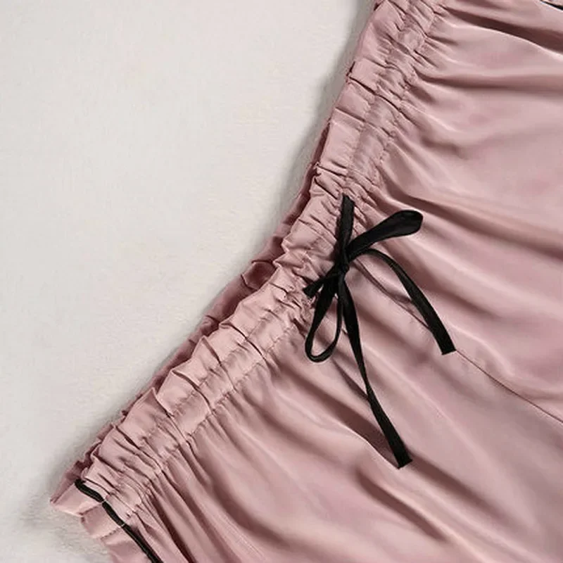 Silk Pajamas for Women Home Suit Heart Embroidered Pyjamas Pj Set Satin Nightwear Sleepwear 2020 Pijama Verano Mujer