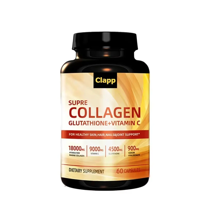 

Collagen Peptide Vitamin C Glutathione Hyaluronic Acid - Skin and Nail Beauty Complex Supplement -60 Capsules