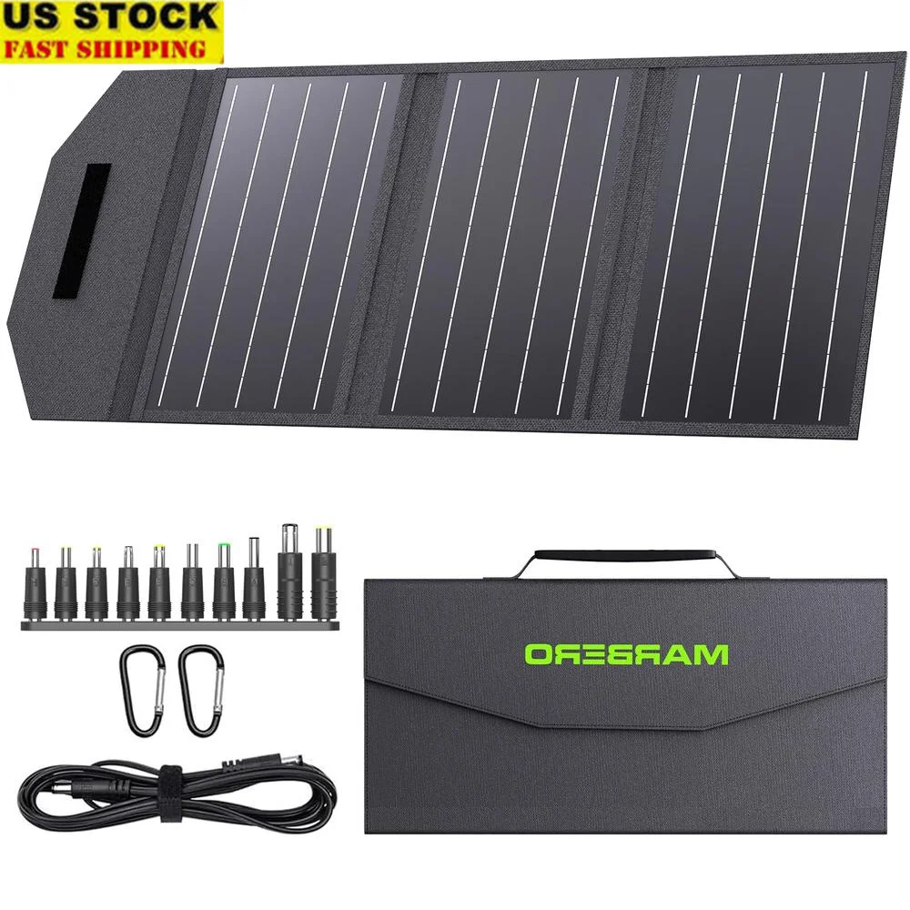 30W Foldable Solar Panel Charger Generator Laptop Ipad Portable Power Station with USB & DC Ports Lightweight & Durable Camping