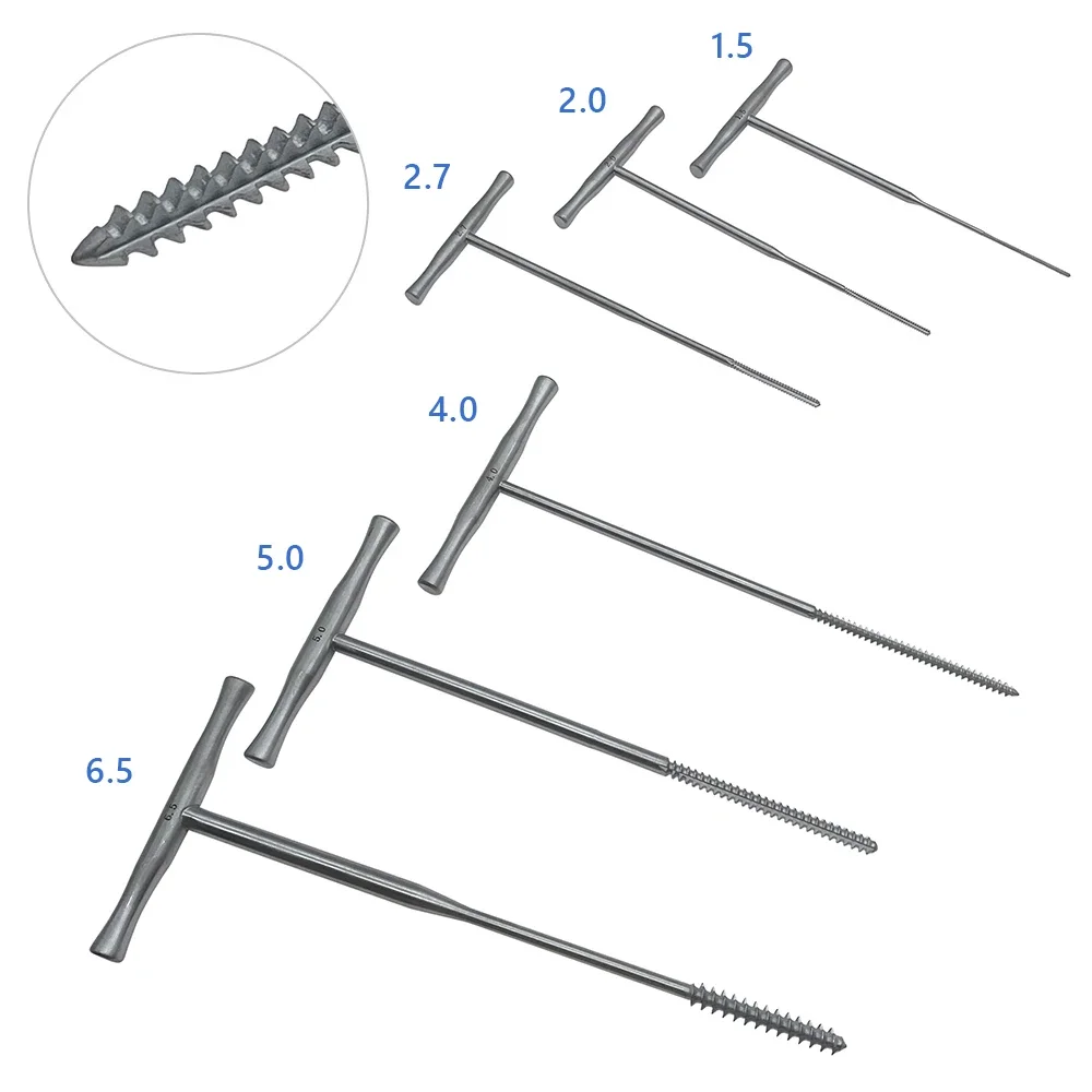 Bone Tapping Cancellous Tap Upper Lower Limb Bone Screw Thread Tap T Type Handle Orthopedic Instrument 1pc