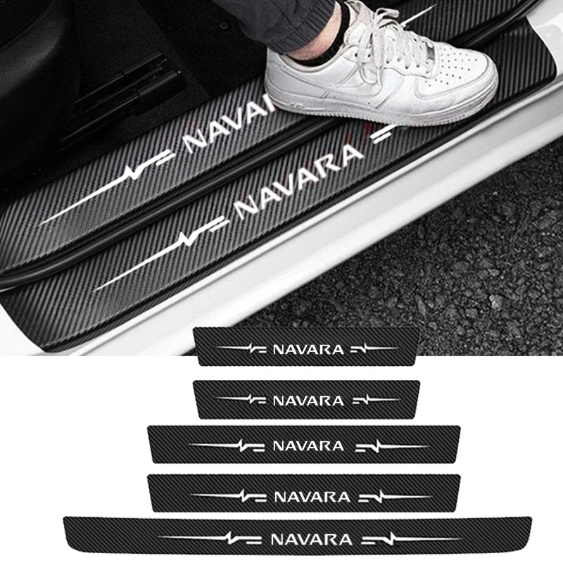 سيارة الباب الأمامي عتبة الشارات المضادة للخدش فيلم عتبة ملصقات لنيسان نافارا شارة الخلفي الجذع الوفير قطاع الملحقات #1