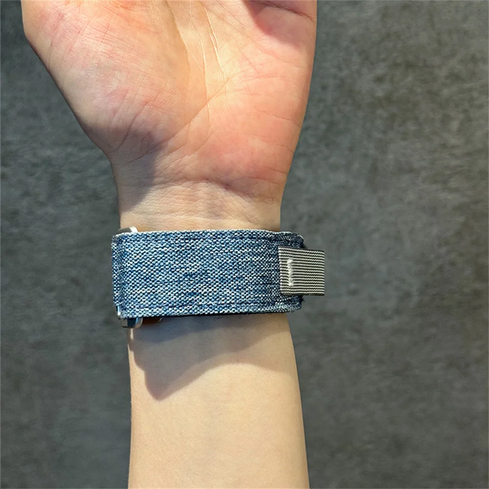 INS Designer Tie Dye Denim Jeans Band For Apple Watch 44mm 40 45 41 49 42 38 Loop Canvas Strap For Ultra Series 9 8 SE 7 6 5 4 3
