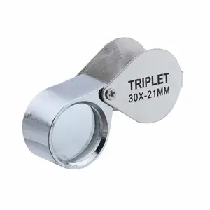 المكبر المجوهرات المعدنية, أداة عين المجوهرات, المجوهرات زجاج قابل للطي عدسة المكبر, المكبر الزجاجي الثلاثي, زجاج الماس, 30X أفضل 12 مكبرا للمبيعات - رقم 3