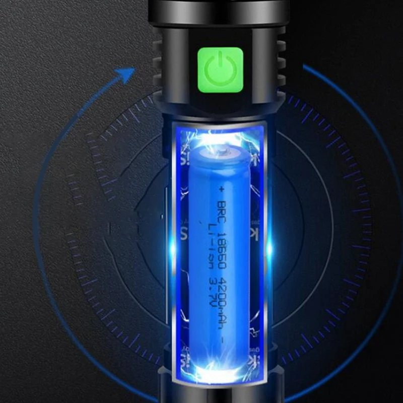 LED Strong Light Flashlight Super Bright Long-Range Rechargeable Outdoor Flashlight