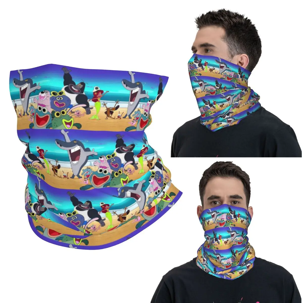 

Детская бандана с героями мультфильмов Zig & Sharko, гетры с принтом, маска, шарф, многофункциональная повязка на голову для спорта на открытом воздухе, унисекс, для взрослых, всесезонные