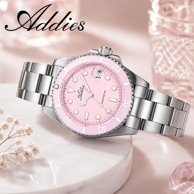 ADDIES Woman Quartz Watch 36mm Luxury Business Japan GM12 Stainless Steel Women Watches BGW9/C3 Super Luminous 50m Waterproof