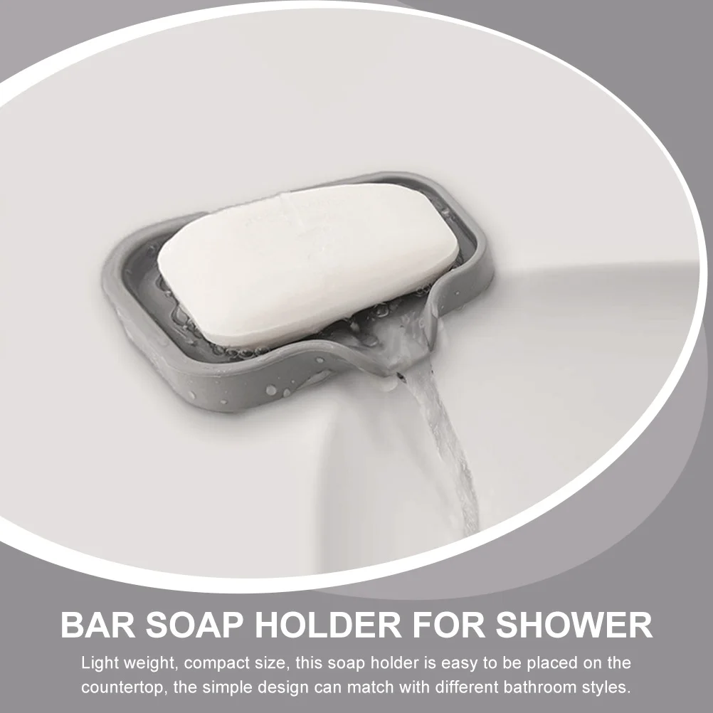 

2pcs Silicone Dish Draining Bar Soap Holders Bathroom Countertop Shower Travel Compact Waterfall Drainage Structure