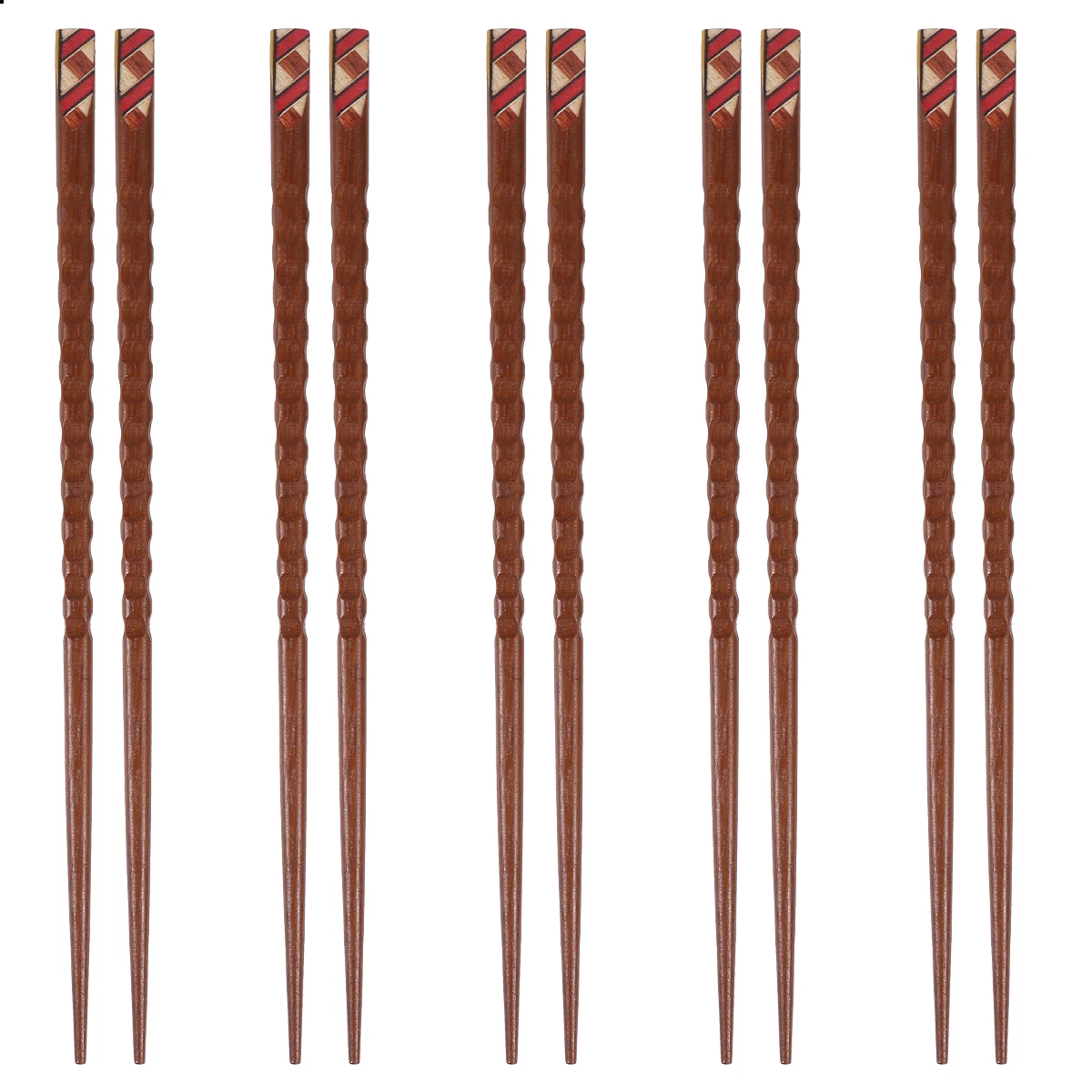

Pointed Chopsticks Serving Utensils Red Wooden Tip Child