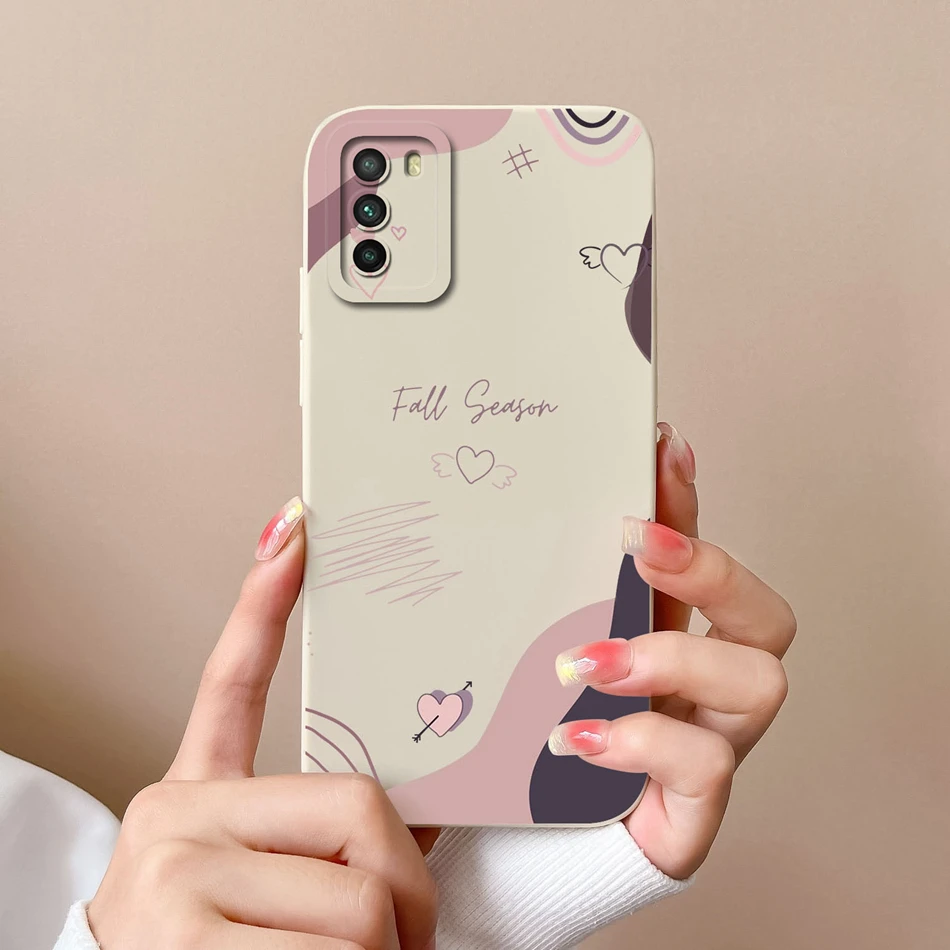 For Xiaomi Poco M3 Pro Phone Case Love Heart Soft Liquid Silicone Camera Protection Back Cover For Poco M 3 M3Pro Funda Bumper