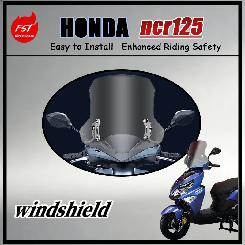 

FOR honda NCR125/JiaYu 110/RuiYu/RuiMei/XiSha/NX125 Quick Install Windshield No Drilling Required for Secure Fit