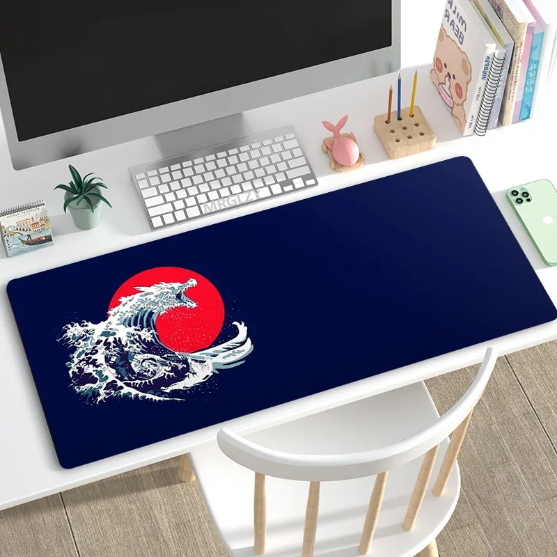 Japanese Style Mouse Pad Non-slip Carpet XXL Ukiyo-e Large Gaming Accessories Playmats Giant Waves Mouse Mat Keyboard Desk Mats