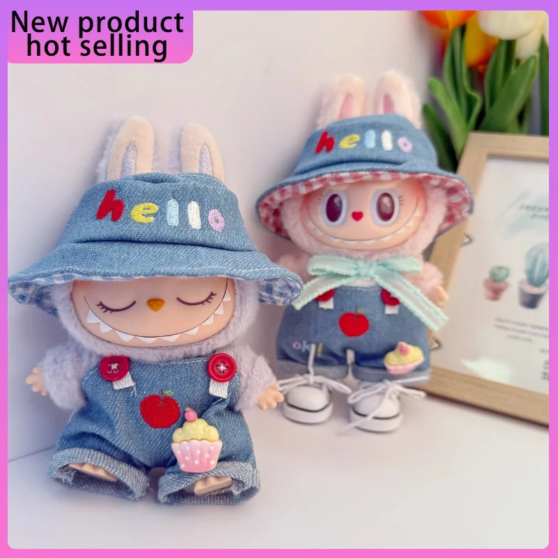 

Подходит для лабу первого и второго поколения, тканевый джинсовый комплект, одежда для кукол, декоративные шапки, аксессуары для кукол, обувь