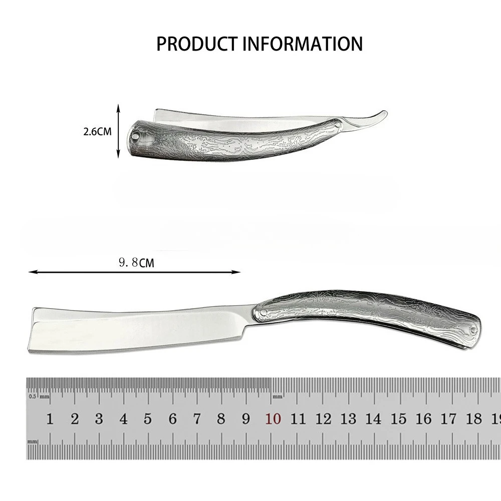سكين ماكينة حلاقة احترافية قابلة للطي - ماكينة حلاقة بحافة مستقيمة ماكينة حلاقة فاخرة من الفولاذ المقاوم للصدأ للاستخدام المنزلي للرجال #6