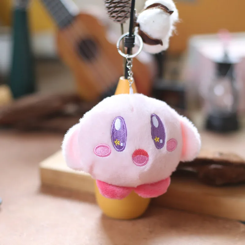 Kawaii Cute Kirbys Wallet Student Backpack Pendant Car Keychain Doll Mini Accessories Toy Gift