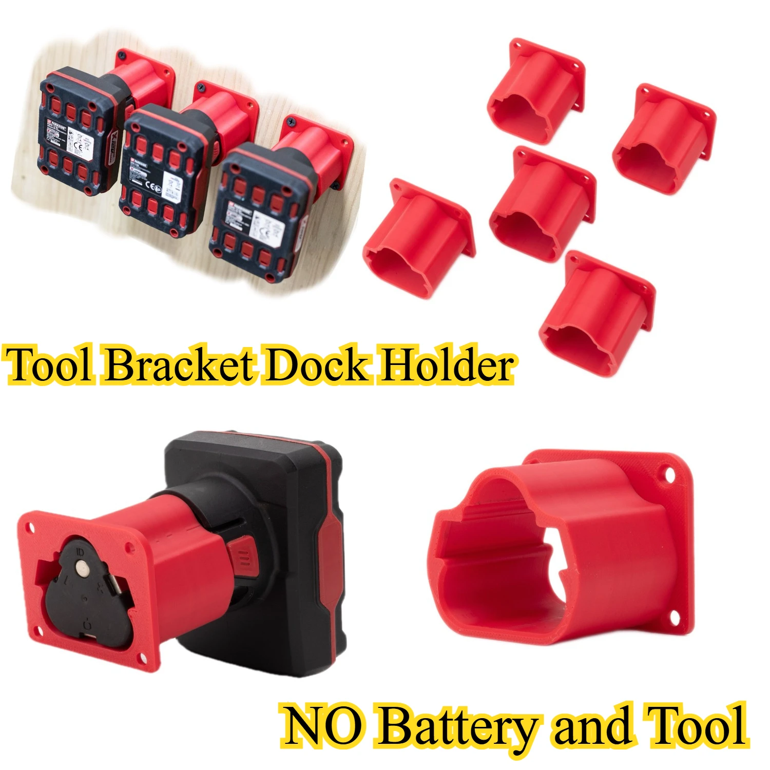 

For Lidl Parkside X12V Lithium Battery Series Tool Wall Mount Bracket Dock Holder Stand with Screw 1/3/5pcs (NO Battery)