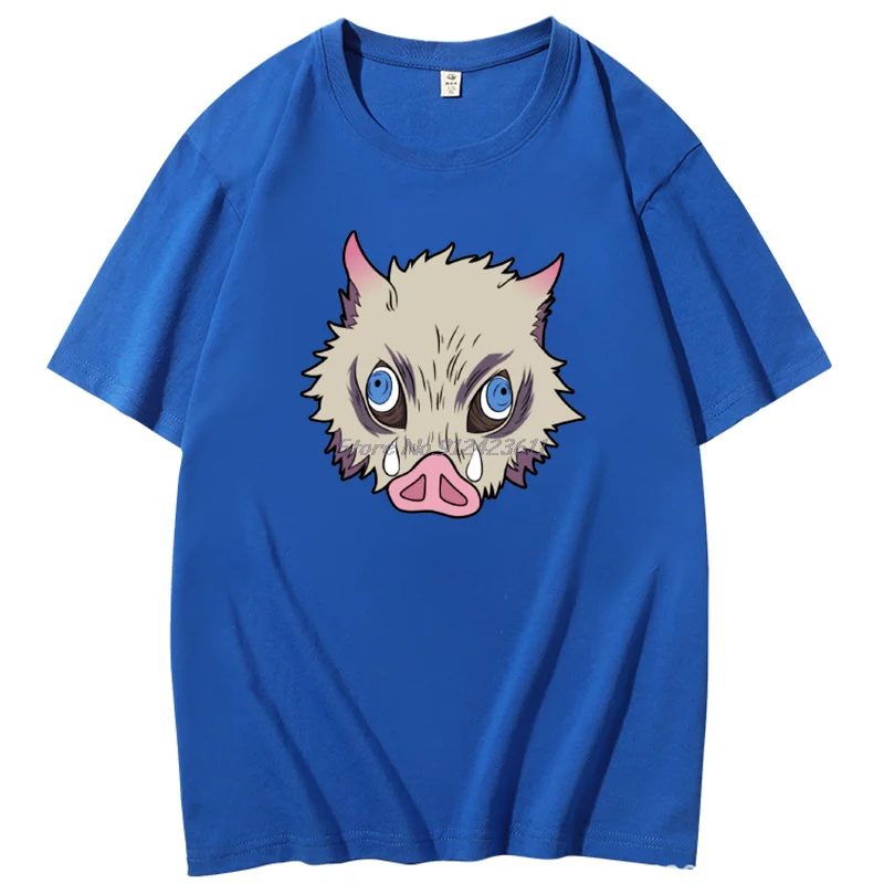Japanese Anime Fashion Graphic T Shirts Hashibira Inosuke Wild Boar Headgear Harajuku Short Sleeve T-Shirts Mens Clothes