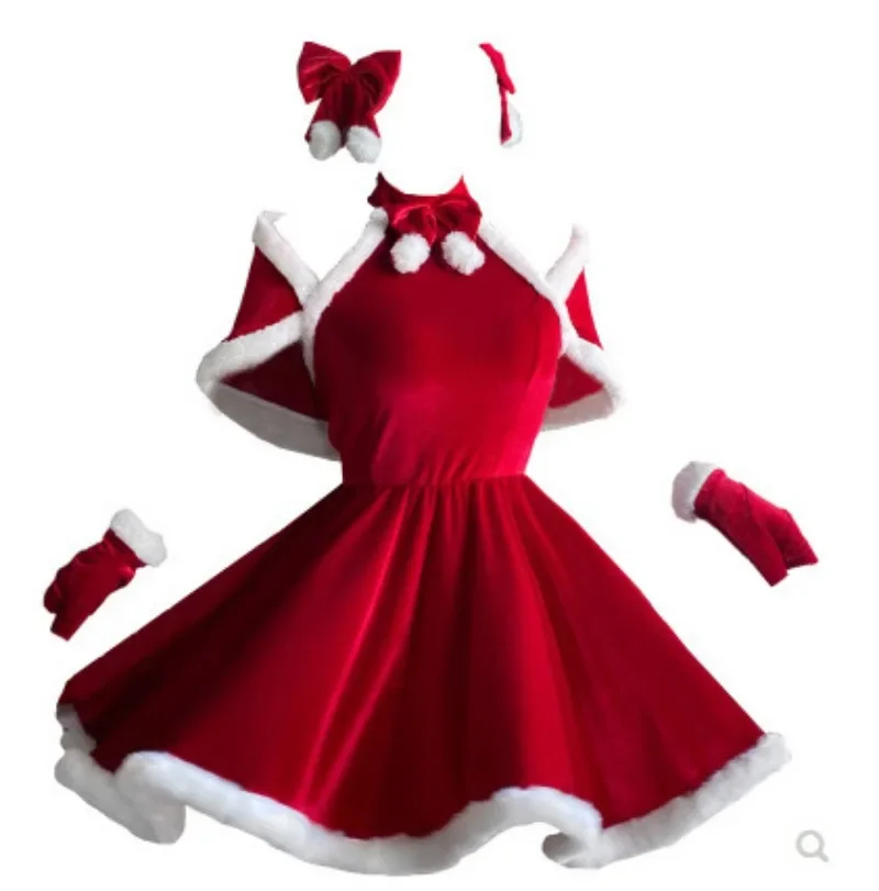 Costumi di natale vestito da donna Cosplay vestito da babbo natale natale Sexy Lady Winter Dress Bunny Girls Uniform Dress up outfit 2023