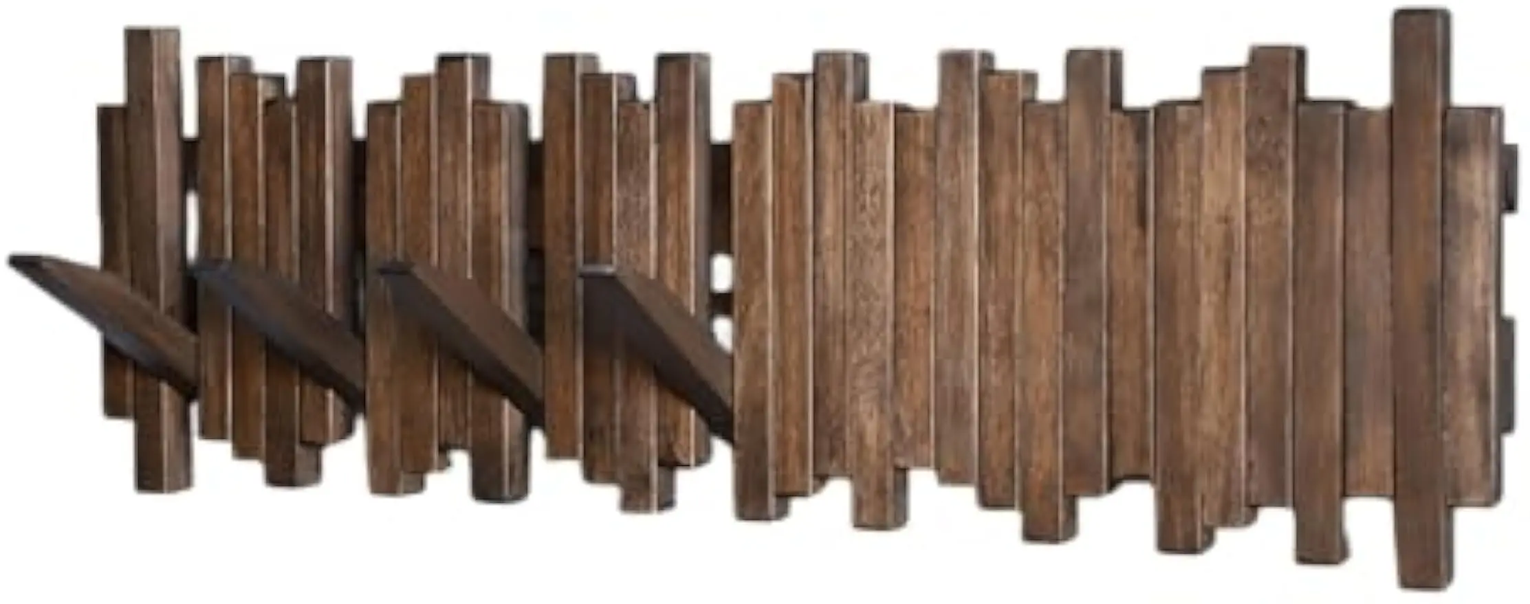 

Настенная вешалка для пианино из натурального дерева с 7-крючками, искусство прихожей из дерева акации