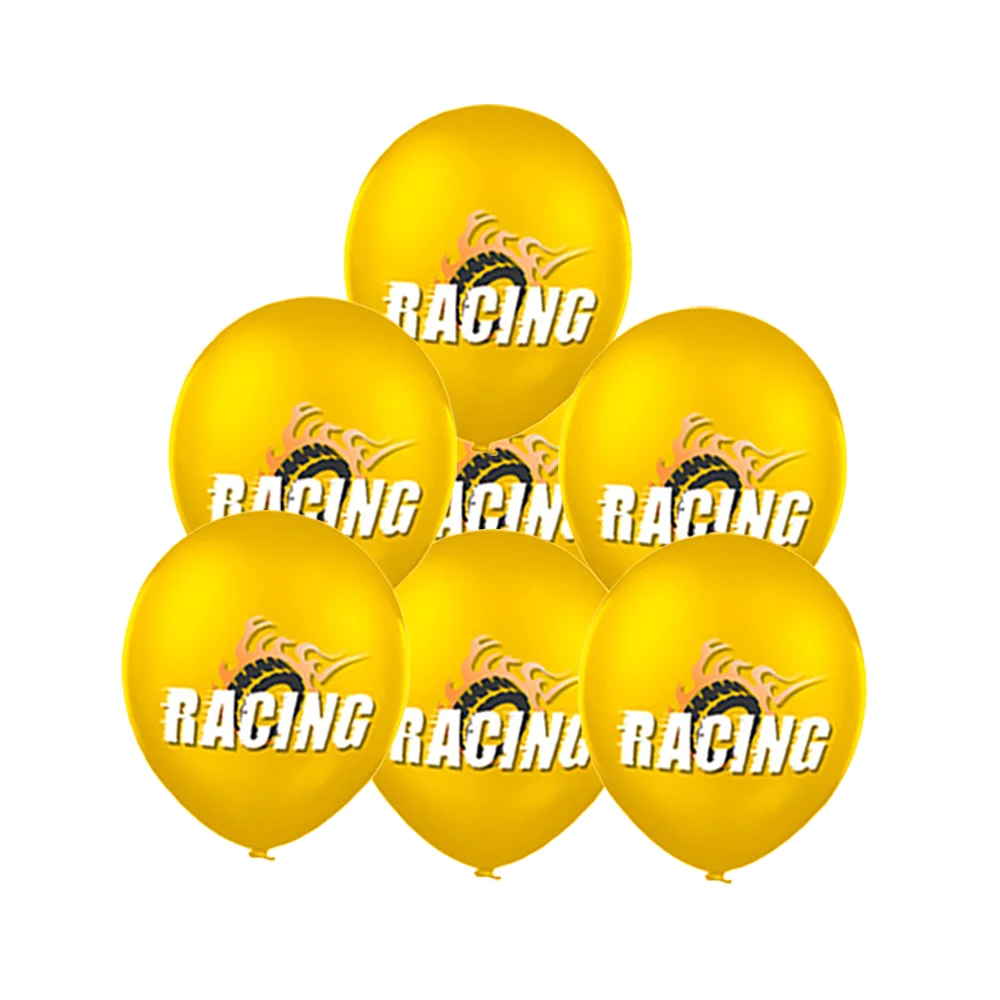 12/24/36pcs Dirt Bike Racing Latex Balloons Motocross Motorcycle Checkered Flag Printed Balloon Boys Birthday Party Decorations