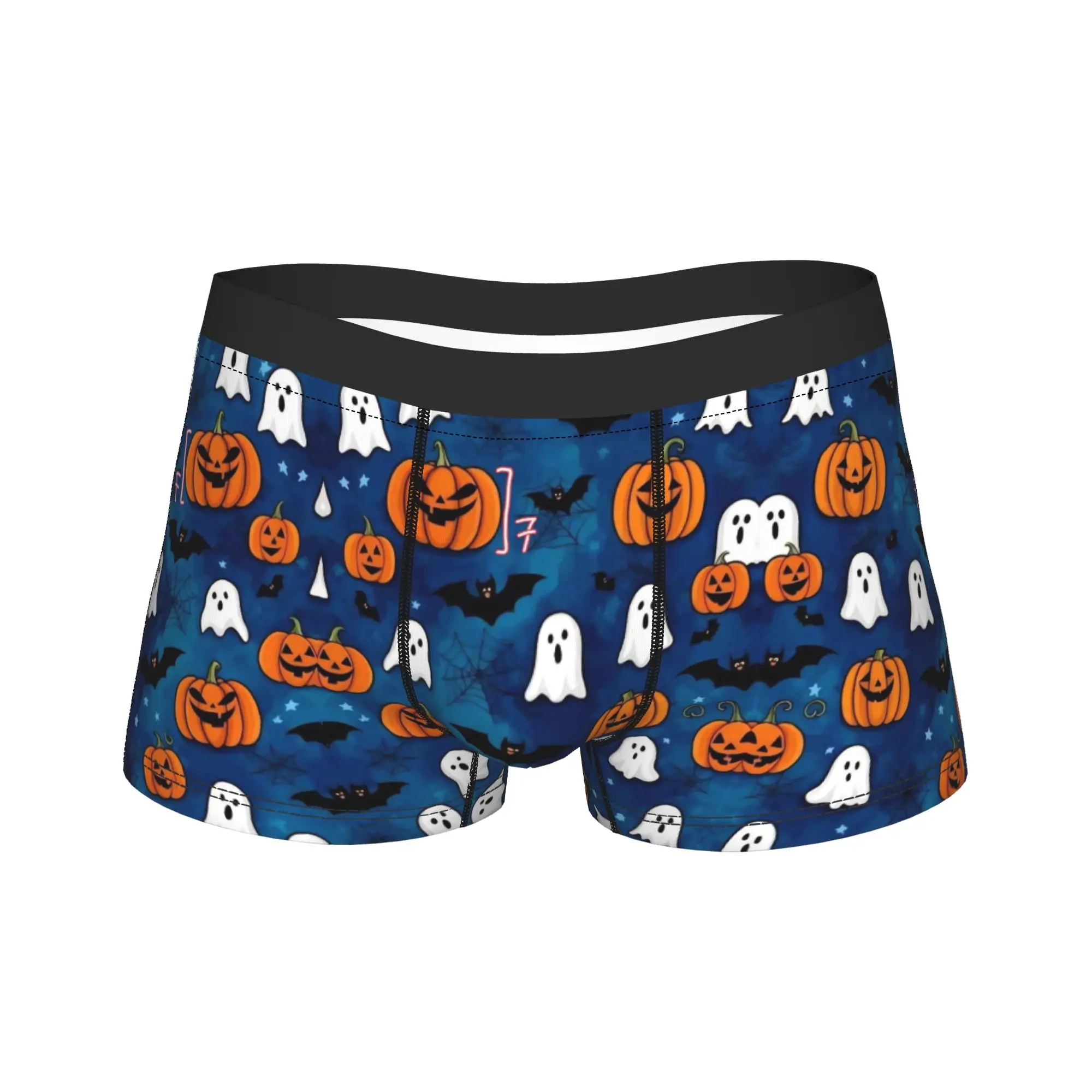 Halloween Ghost Pumpkin Spooky Trick Or Treat Witch Merch Boxers Shorts Humor Underwear  Boxer Briefs Gag Gifts For Men