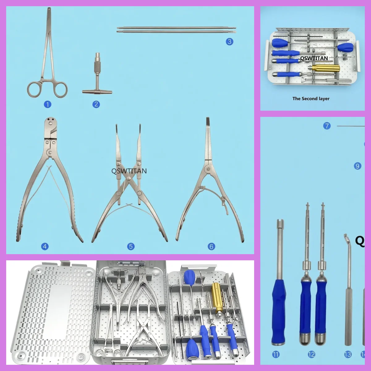 Veterinary Bone Spinal Polyaxial Fixation System: Small Animal Orthopedic Surgery Spine Fixation Kit