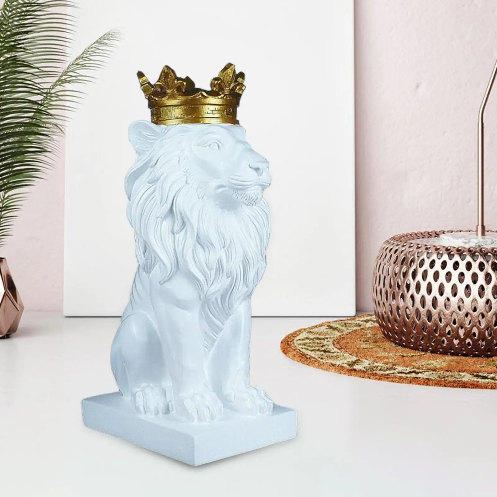 European Style Lion Head Statue Animal Figurine for Bedroom Home Decoration