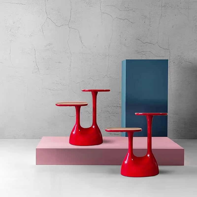 ⁕rFRP Coffee Table Creative Double Tier Form and Bright Red Finish Exudes Modern Art Blending Aesthetics and Practicality