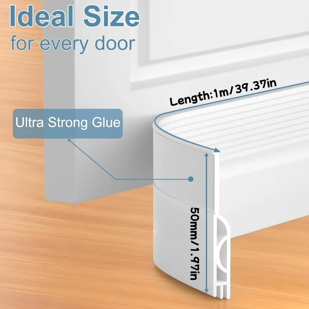 1pc 1m Door Draft Stopper Sweep Under Door Gap Filler Seal Strip Soundproof Insulation Weather Stripping for Heating and Cooling