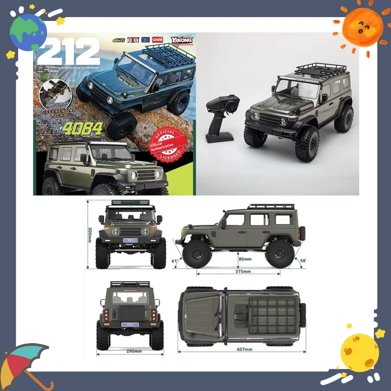 

YK4084 1/8 Scale 212 Off-Road RC Car Electric 4-HTR Dual Speed Climbing with Differential Lock And LED Light for Toys & Hobbies
