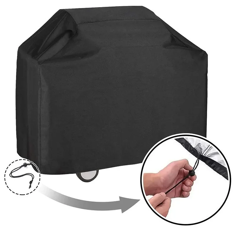 Outdoor BBQ Grill Cover 210D Oxford Fabric, Waterproof Dustproof Barbecue Stove Grill Protective Cover
