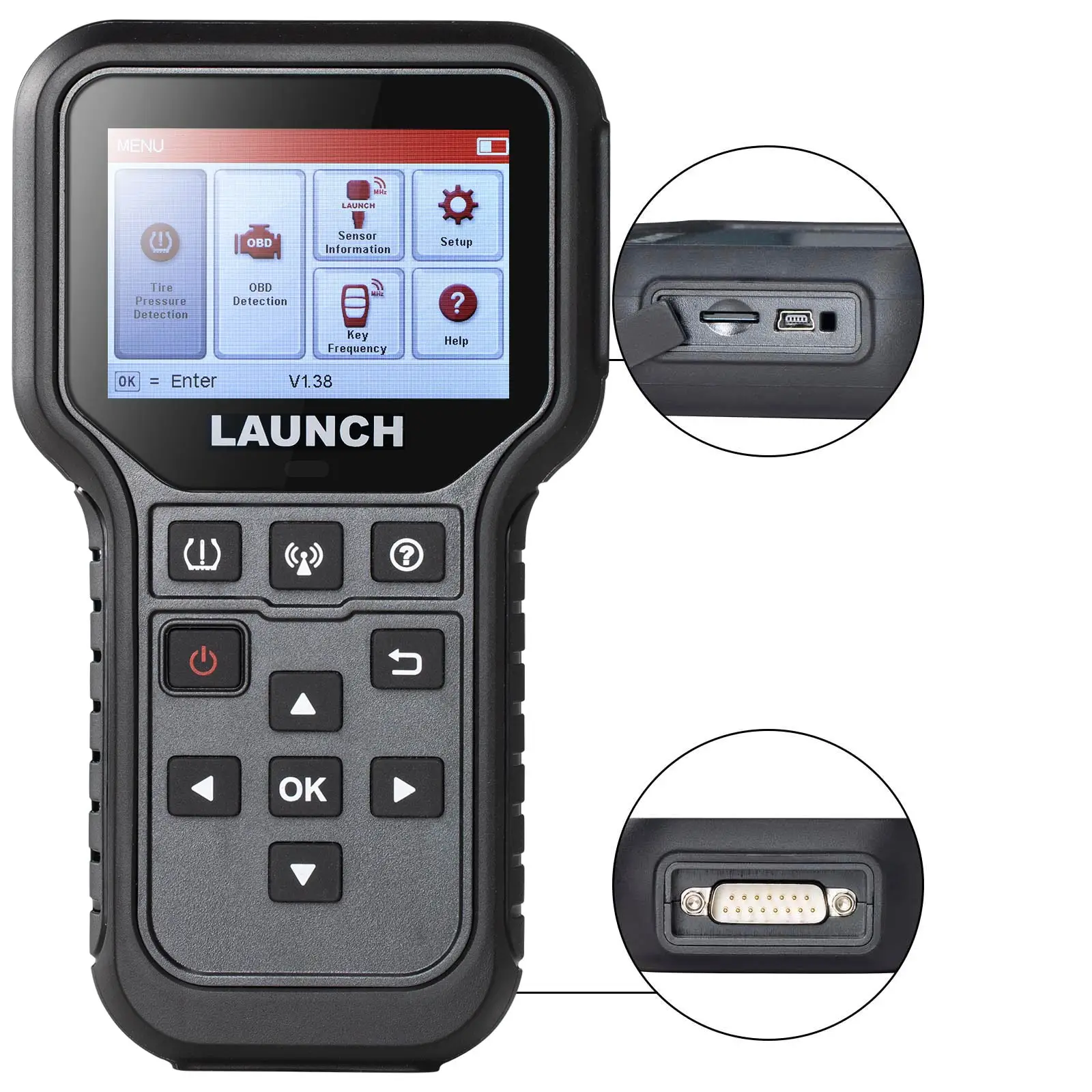 Picture 4: Launch CRT5011E TPMS Relearn Tool TPMS Sensor (315+433MHz) Support Read/ Activate/ Programming/ Relearn/ Reset/ Key Fob Test