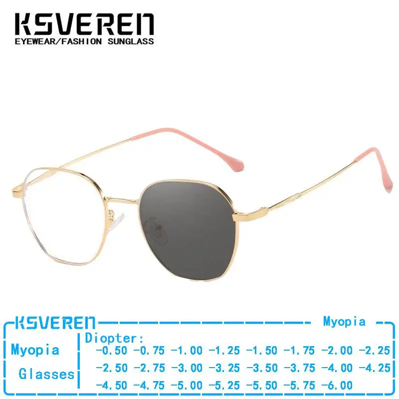 

Classic Photochromic Myopia Glasses Women Fashion Metal Nearsighted Glasses Optical Prescription Glasses Men Outdoor Sunglasses