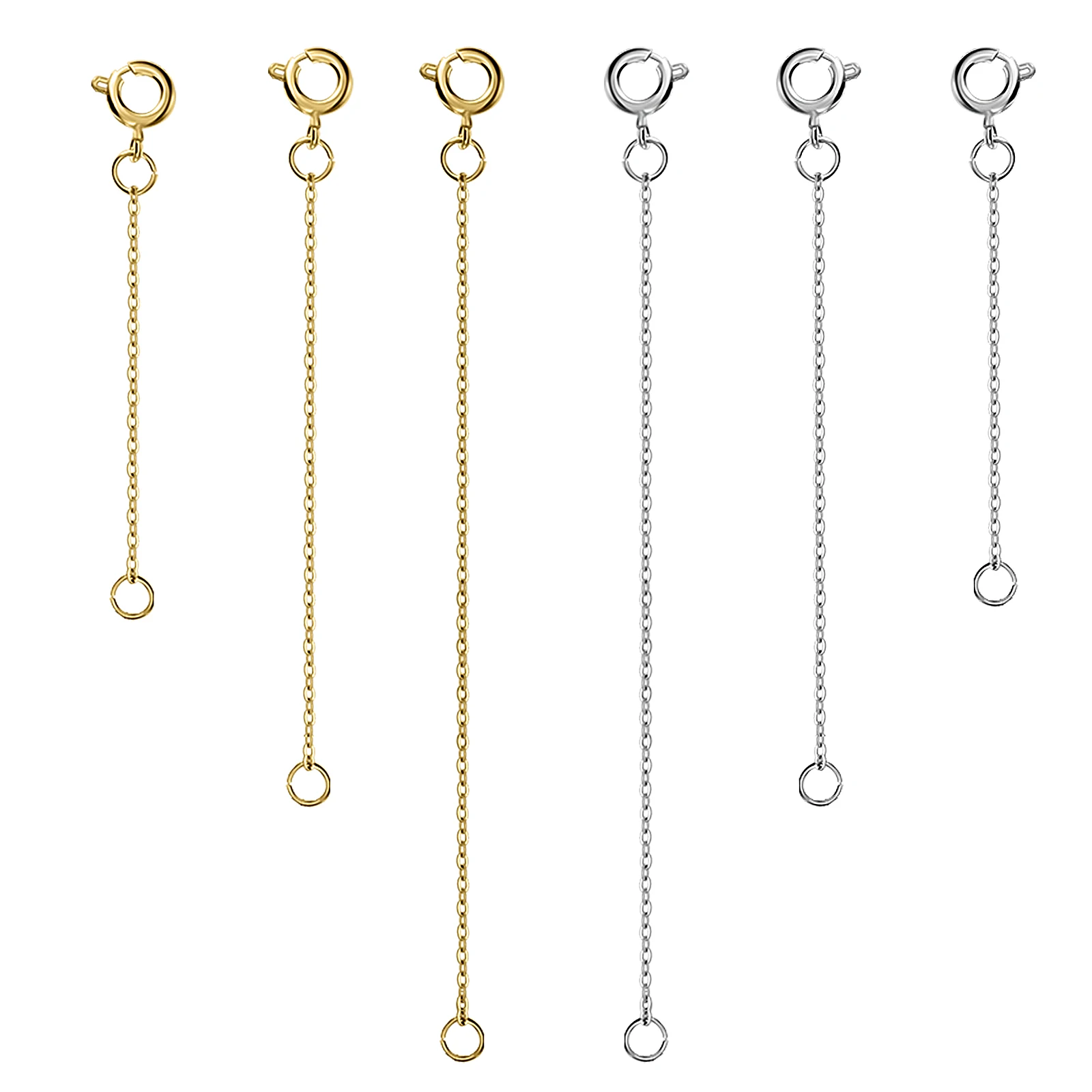 

6pcs Extension Chains 5 8 10CM Gold Silver Plated Jewelry Making Chains Lengthen Extender for Necklace Bracelet Anklet
