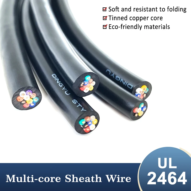 

2/5/10M UL2464 PVC Channel Sheath 2 3 4 5 6 7 8 10 Cores Audio Insulation Signal Control Cable 28 26 24 22 20AWG Copper Wire