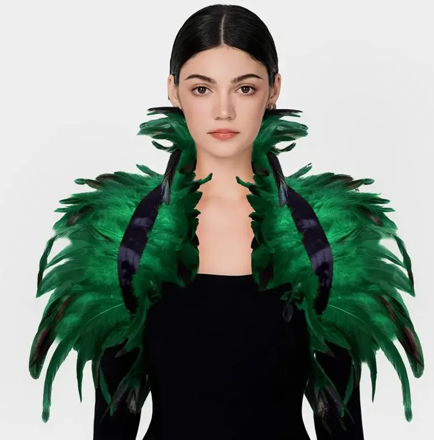 

Feather Shawl Halloween Party Dance Performance Cosplay Feather Accessory Cloak for Costumes And Accessories Photo Props