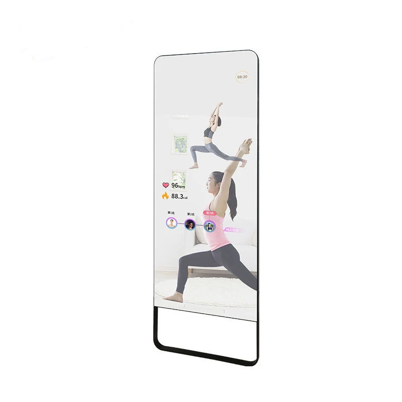 Miroir-Pantalla de espejo de fitness inteligente con soporte, montaje en pared, gimnasio interactivo, ejercicio de 43 pulgadas