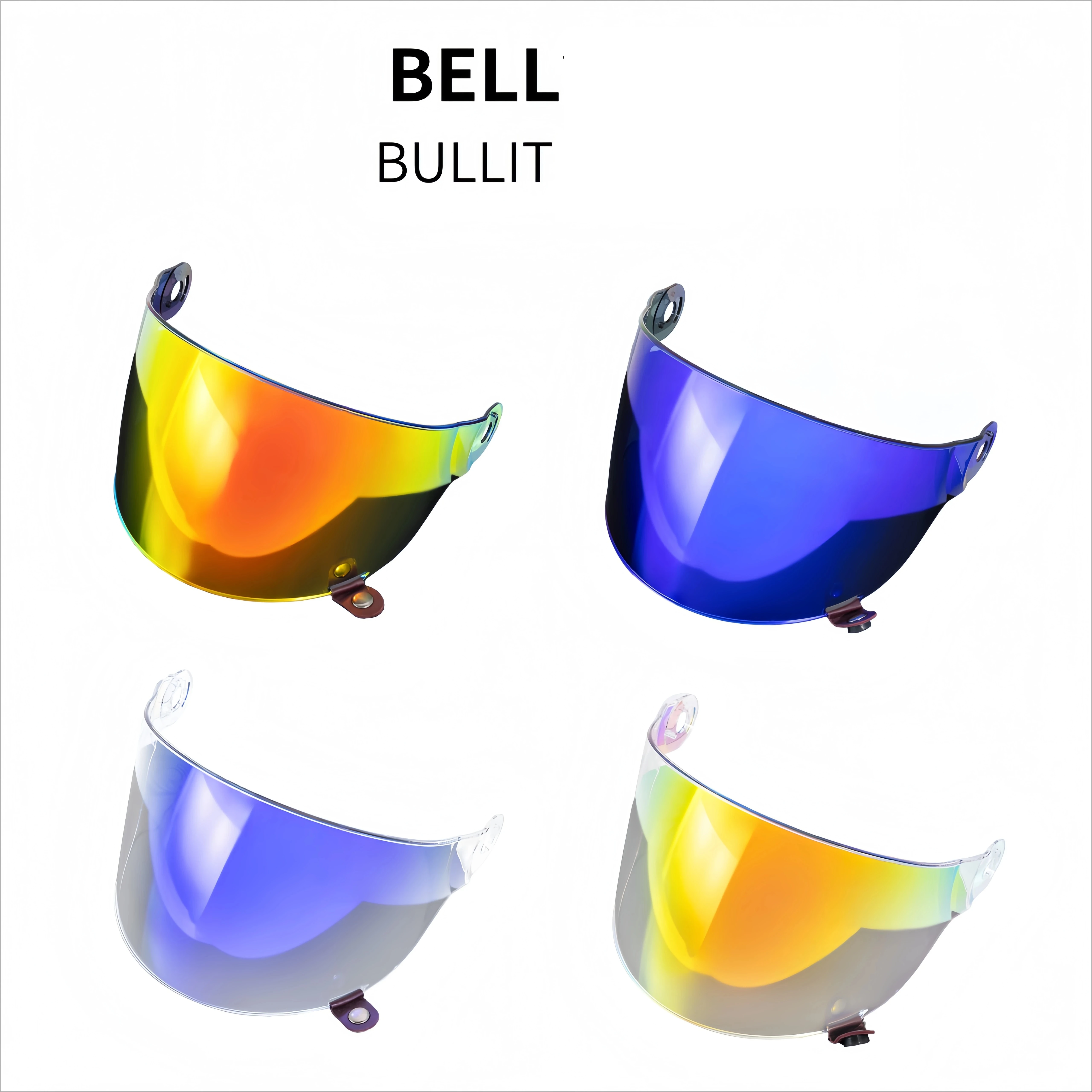 Motorcycle Helmet Shield Lens Compatible with Bell Bullitt Flat Bubble Mirror BROOZER Mirror RS-1, Qualifier Helmet Visor Face